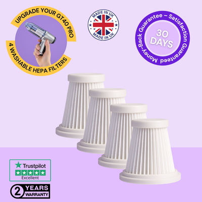 Kit of 4 Washable HEPA Filters for GT40 Pro