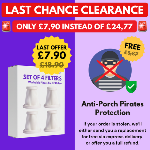 Kit of 4 Filters GT40 Pro + Anti-Porch Pirates Protection