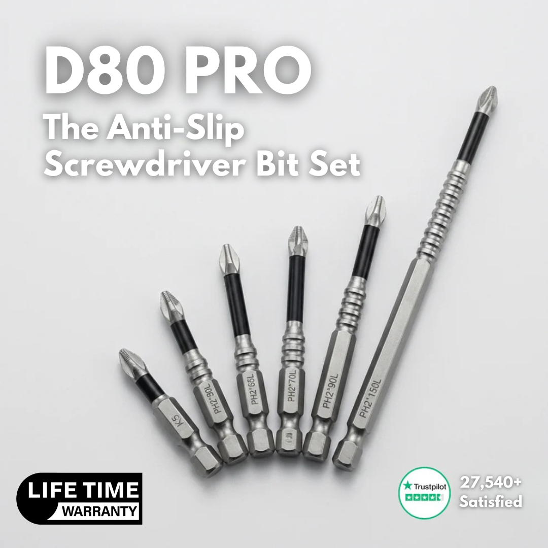 D80 PRO | The Anti-Slip Screwdriver Bit Set