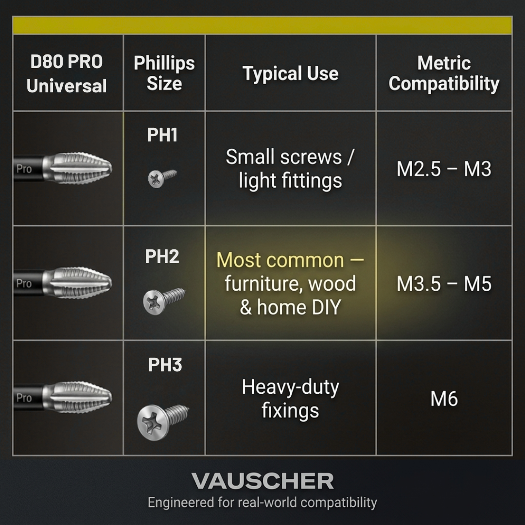 D80 PRO | The Anti-Slip Screwdriver Bit Set
