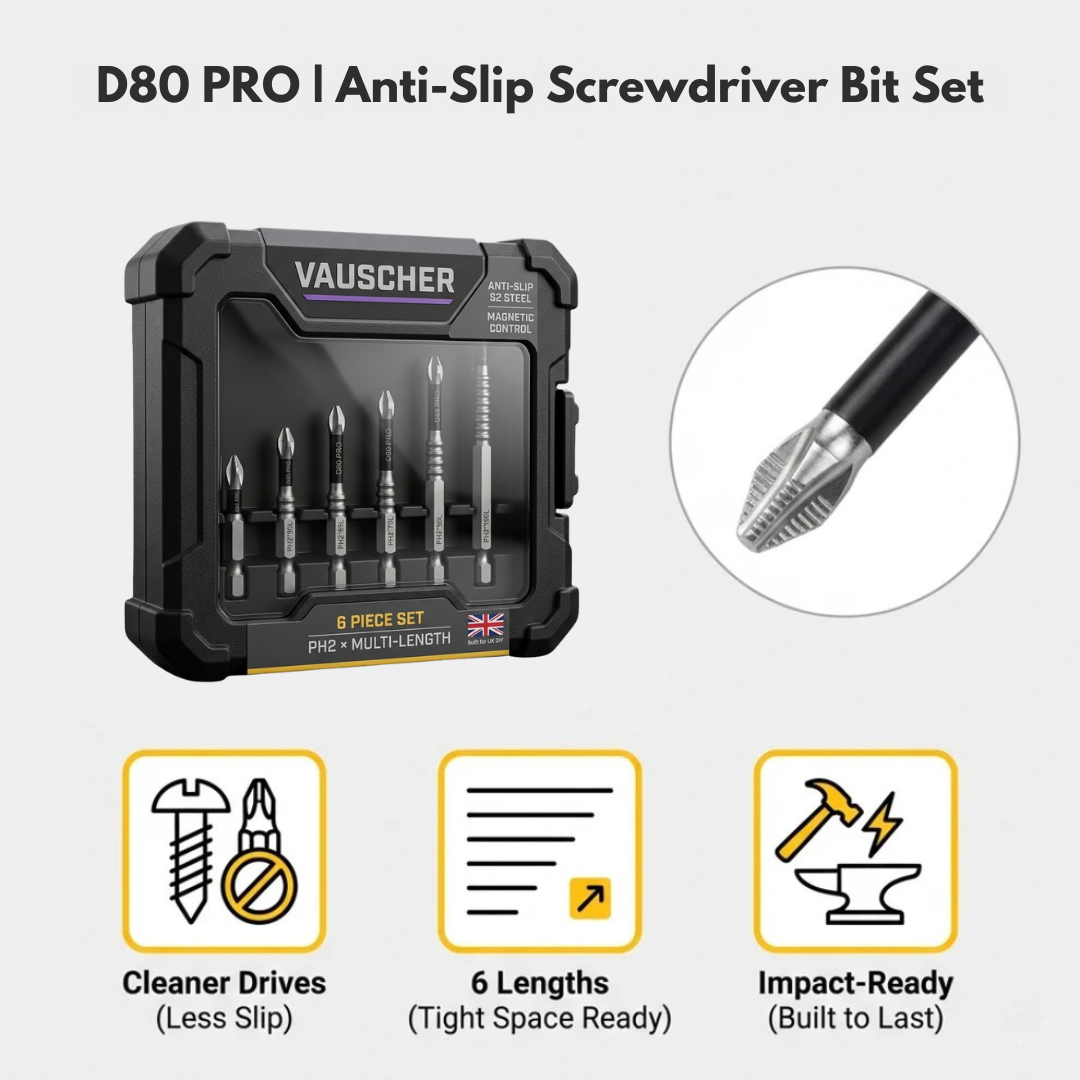 D80 PRO | The Anti-Slip Screwdriver Bit Set