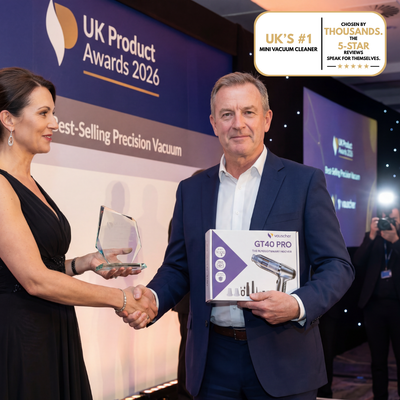 GT40 Pro receiving the Best-Selling Precision Vacuum award at the UK Product Awards 2026