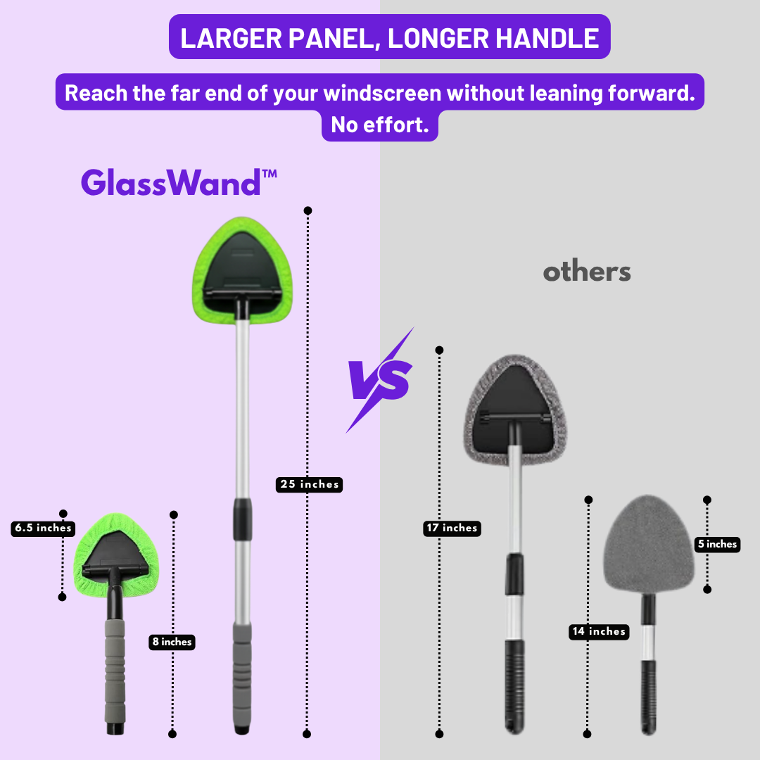 GlassWand™ | The No Effort Tool for Crystal-Clear Windscreens – Ultra Absorbent & Extendable