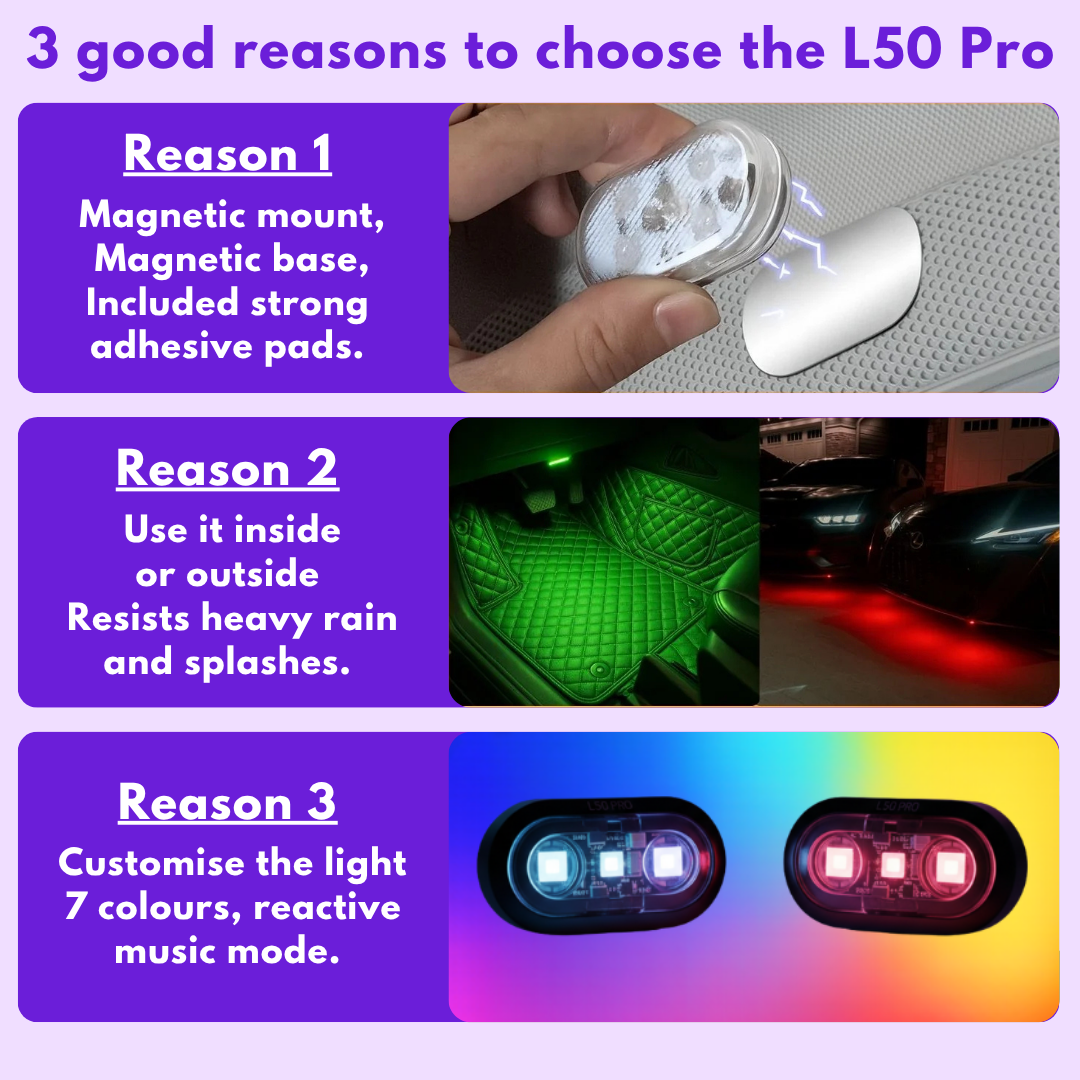 L50 PRO™ | Subtle, wireless lighting for your car interior