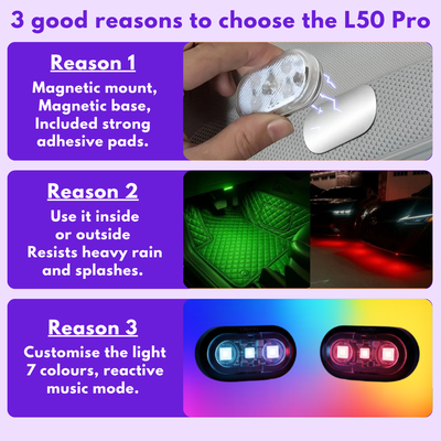 L50 PRO™ | Subtle, wireless lighting for your car interior
