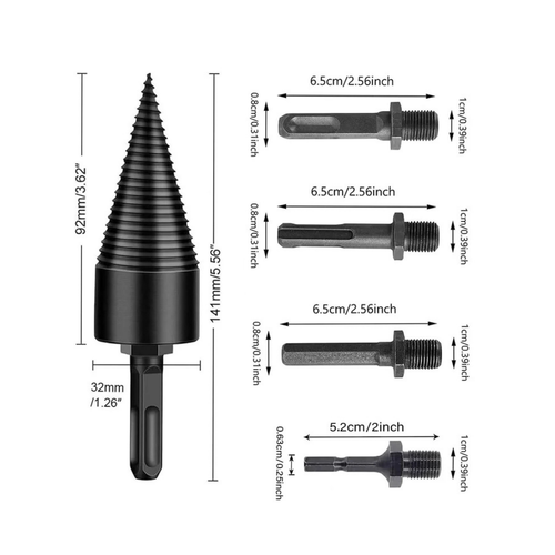 W70 PRO | The PowerCone Wood Splitter for Drill Drivers | Titanium Splitting Cone