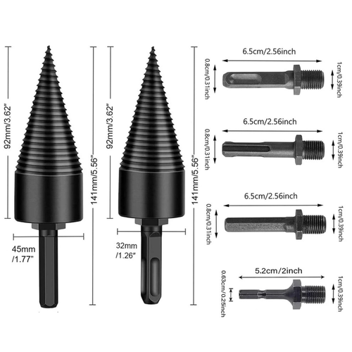W70 PRO | The PowerCone Wood Splitter for Drill Drivers | Titanium Splitting Cone