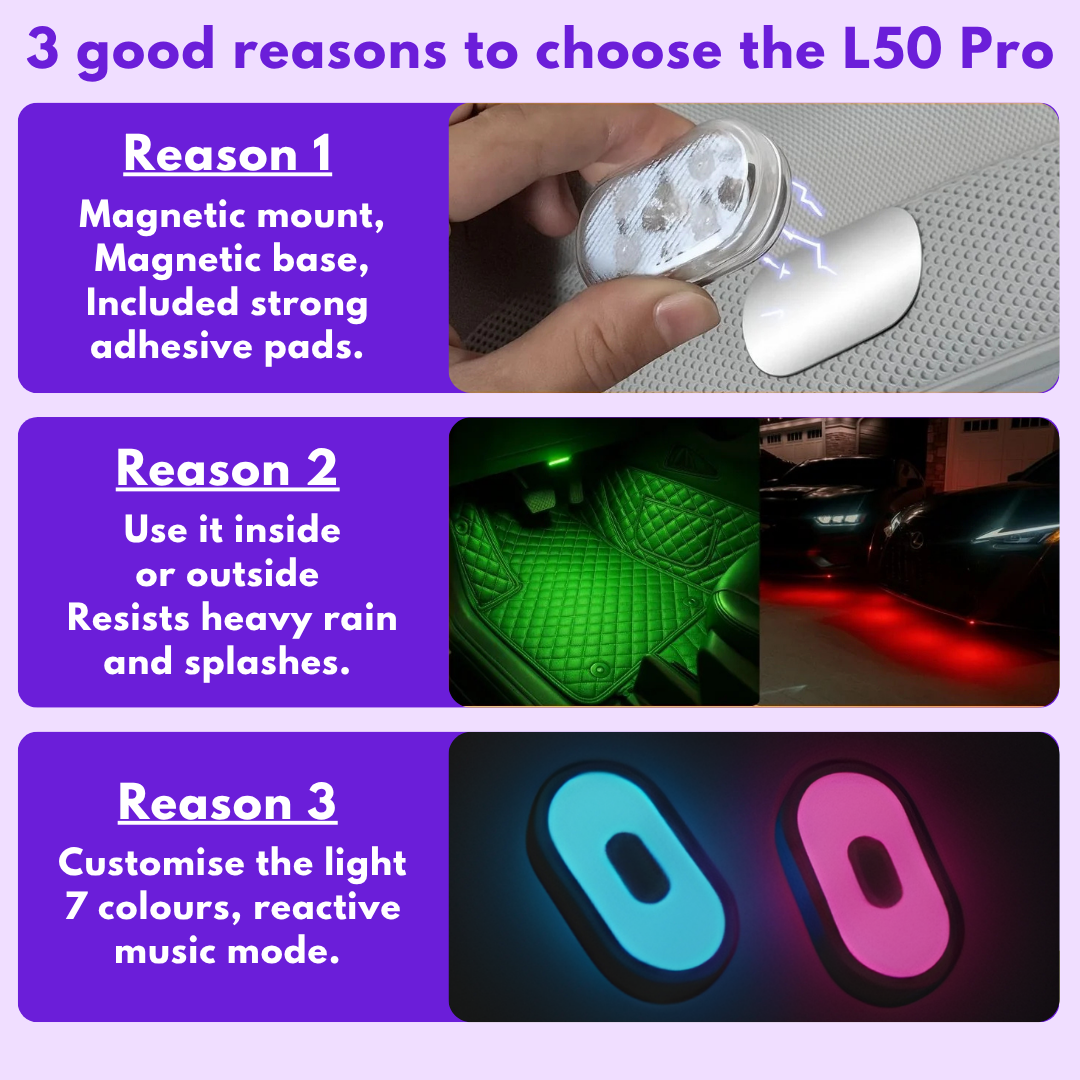 L50 PRO™ | Subtle, wireless lighting for your car interior