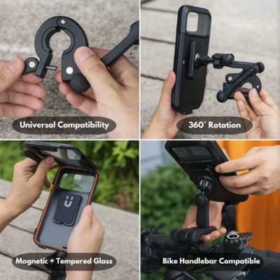 M7 Lock™ | Universal 360° Waterproof Phone Mount for Bikes, Motorcycles & Scooters