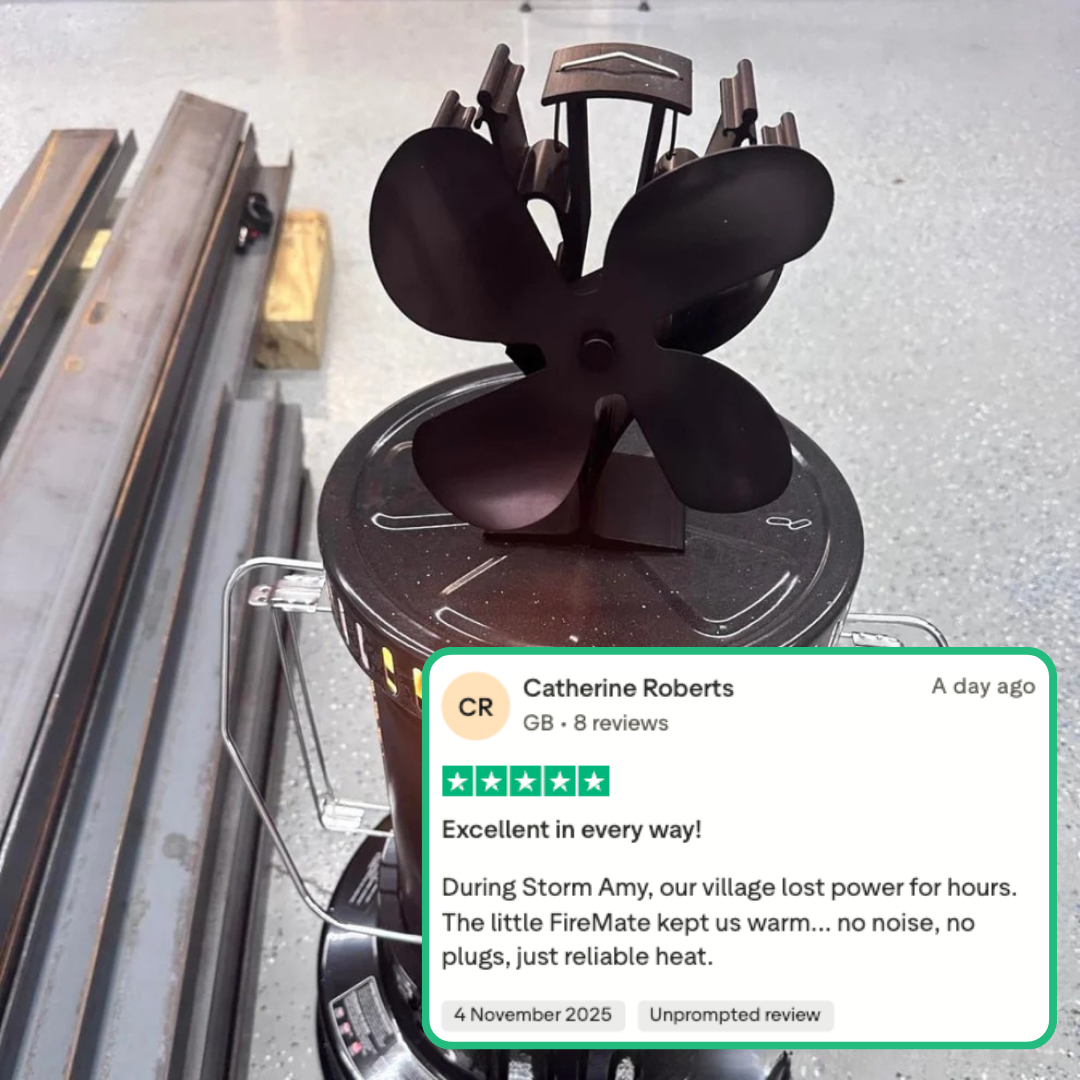 FireMate™ | The Silent, Self-Powered Heat Circulator