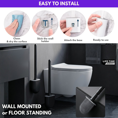 ToiletMate™ | The Effortless Silicone Toilet Cleaning System | Deep Reach, Hygienic No-Drip Design