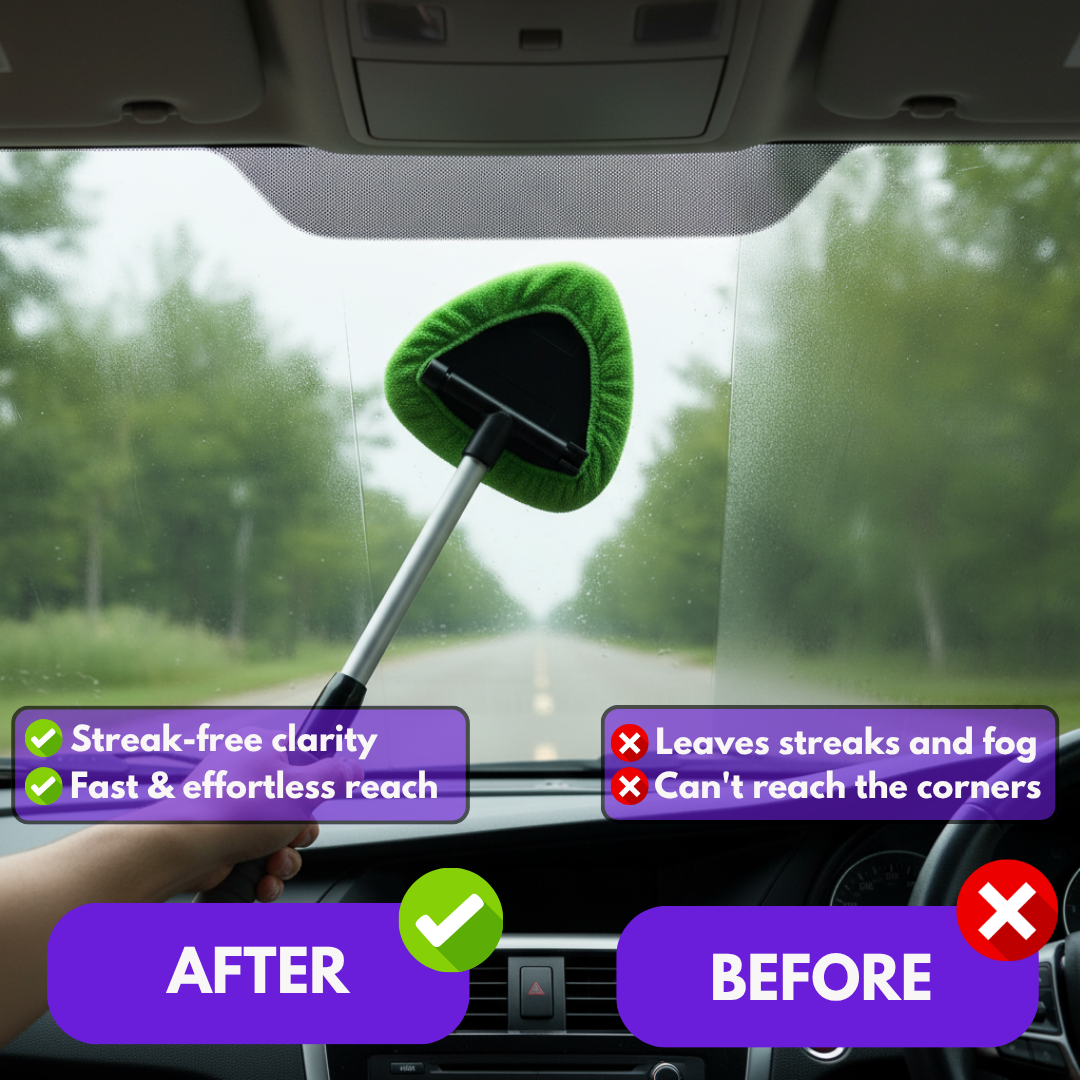 GlassWand™ | The No Effort Tool for Crystal-Clear Windscreens – Ultra Absorbent & Extendable