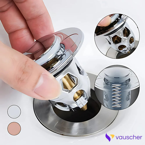 AquaStop ~ Pop-up Drain Stopper Prevents Hair Clogs in Bath & Shower