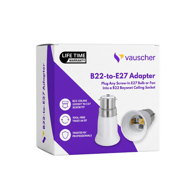 B22 to E27 Adapter - Plug Any Screw-In Bulb into a Bayonet Ceiling Socket