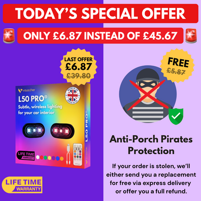 L50 PRO™ | Subtle, wireless lighting for your car interior + Anti-Porch Pirates Protection