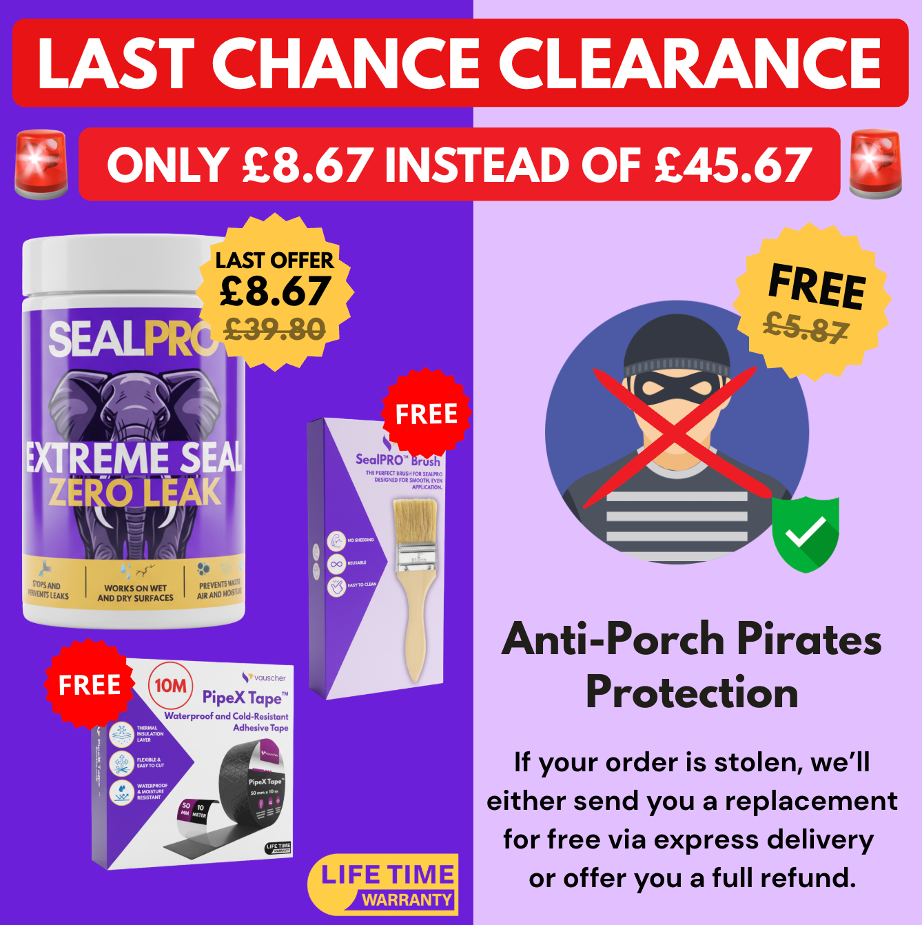 SealPRO™ | Transparent Waterproof Anti-Leak Resin + Anti-Porch Pirates Protection