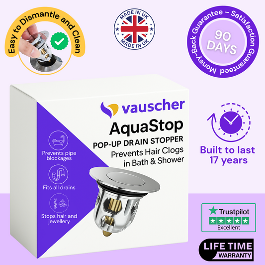 AquaStop | Pop-up Drain Stopper Prevents Hair Clogs in Bath & Shower