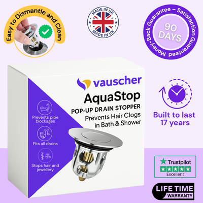 AquaStop | Pop-up Drain Stopper Prevents Hair Clogs in Bath & Shower