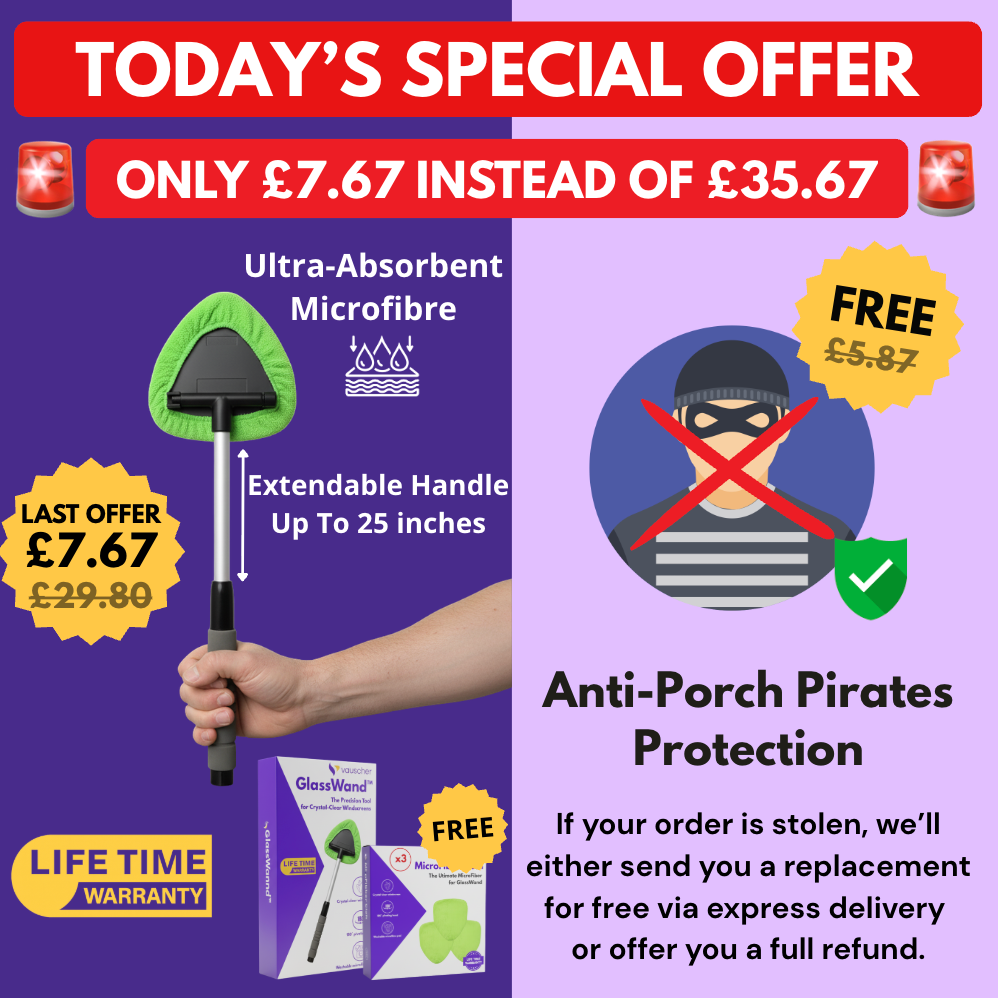 GlassWand™ | The No Effort Tool for Crystal-Clear Windscreens + Anti-Porch Pirates Protection