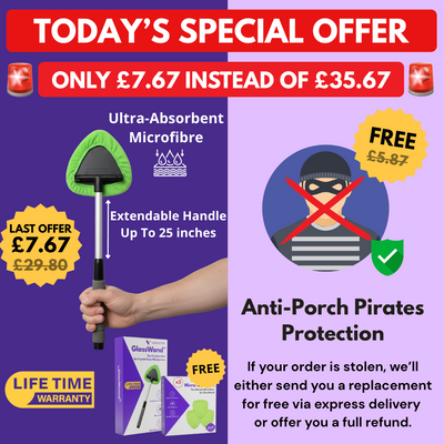 GlassWand™ | The No Effort Tool for Crystal-Clear Windscreens + Anti-Porch Pirates Protection