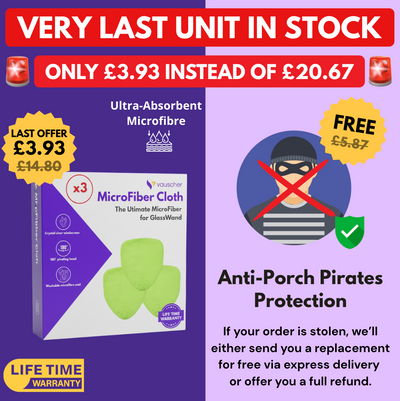 Set of 3 Microfiber Cloth for GlassWand™ + Anti-Porch Pirates Protection