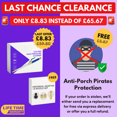 GT9 High-Pressure Cleaner + Anti-Porch Pirates Protection