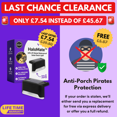 HaloMate™ | UK’s #1 Rated Weatherproof Solar Deck Light + Anti-Porch Pirates Protection