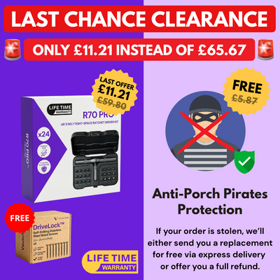 R70 PRO | The Tight-Space Ratchet Driver Kit + Anti-Porch Pirates Protection