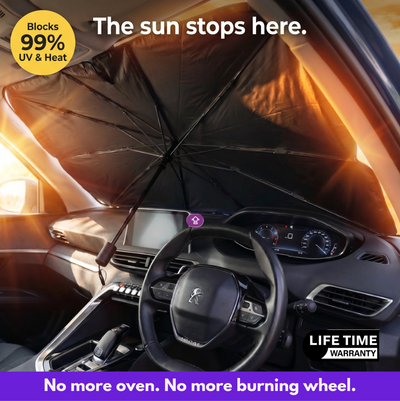 SunMate™ | Car Sunshade | No Suction Cups, Never Falls Off | Blocks 99% UV & Heat