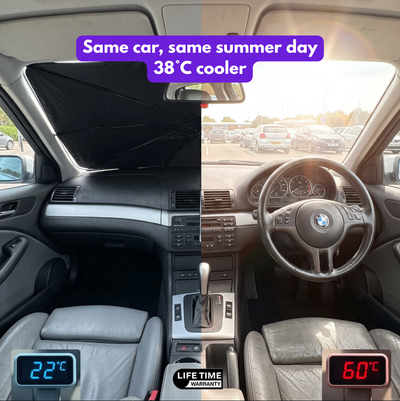 SunMate™ | Car Sunshade | No Suction Cups, Never Falls Off | Blocks 99% UV & Heat