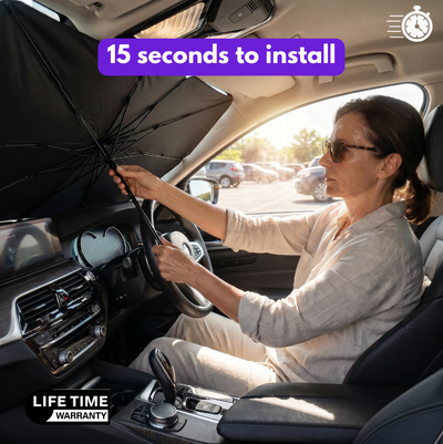 SunMate™ | Car Sunshade | No Suction Cups, Never Falls Off | Blocks 99% UV & Heat