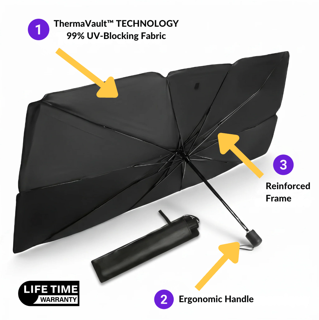 SunMate™ | Car Sunshade | No Suction Cups, Never Falls Off | Blocks 99% UV & Heat