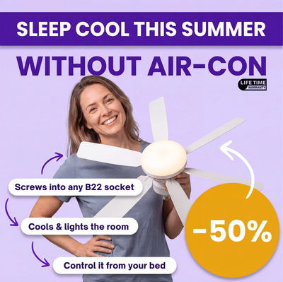 BreezeMate™ | Screw-In Ceiling Fan & LED Light – Cool Any Room & Skip the Wiring