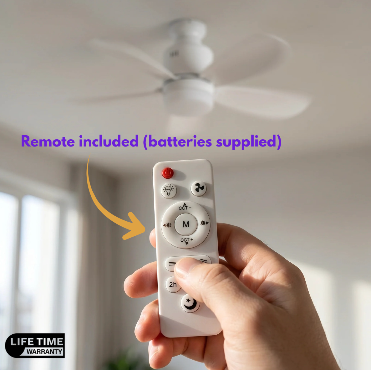 BreezeMate™ | Screw-In Ceiling Fan & LED Light – Cool Any Room & Skip the Wiring