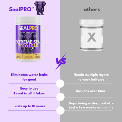 SealPRO compared with other sealants: one coat, lasts for years, does not darken
