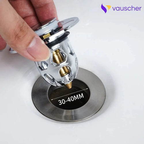 AquaStop ~ Pop-up Drain Stopper Prevents Hair Clogs in Bath & Shower