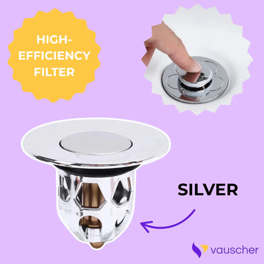 AquaStop ~ Pop-up Drain Stopper Prevents Hair Clogs in Bath & Shower