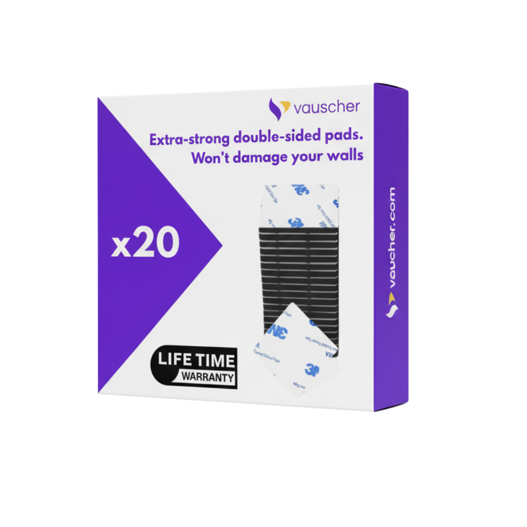 x20 Double-sided pads: heat-resistant, long-lasting, and won’t damage your walls.