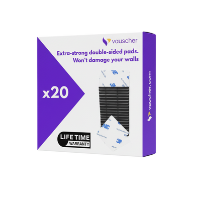 x20 Double-sided pads: heat-resistant, long-lasting, and won’t damage your walls.