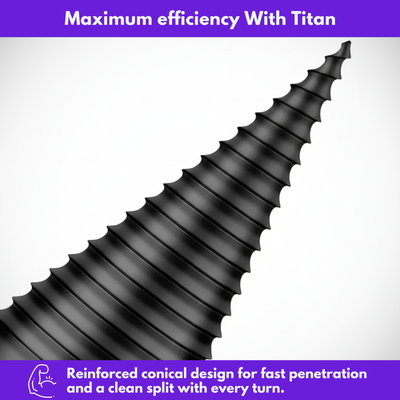 W70 PRO | The PowerCone Wood Splitter for Drill Drivers | Titanium Splitting Cone