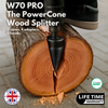 W70 PRO | The PowerCone Wood Splitter for Drill Drivers | Titanium Splitting Cone