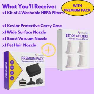 Kit of 4 Washable HEPA Filters for GT40 Pro
